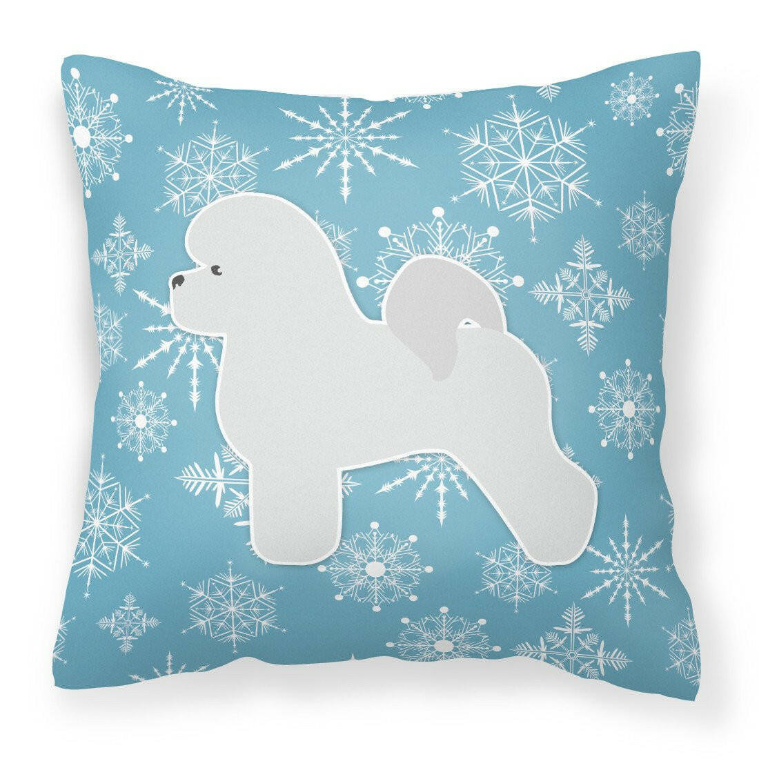 Winter Snowflake Bichon Frise Fabric Decorative Pillow BB3545PW1818 by Caroline&#39;s Treasures
