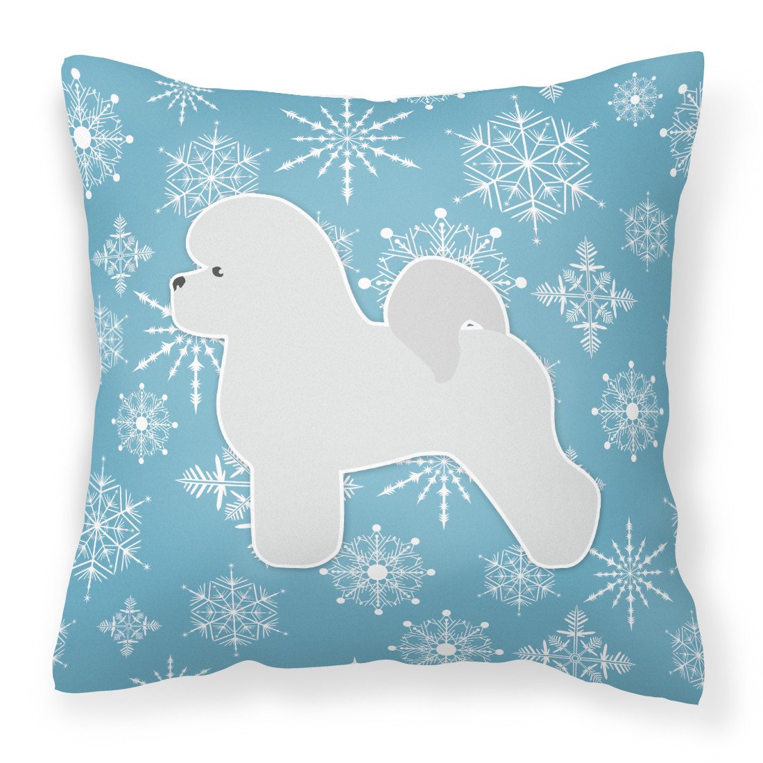 Winter Snowflake Bichon Frise Fabric Decorative Pillow BB3545PW1818 by Caroline's Treasures