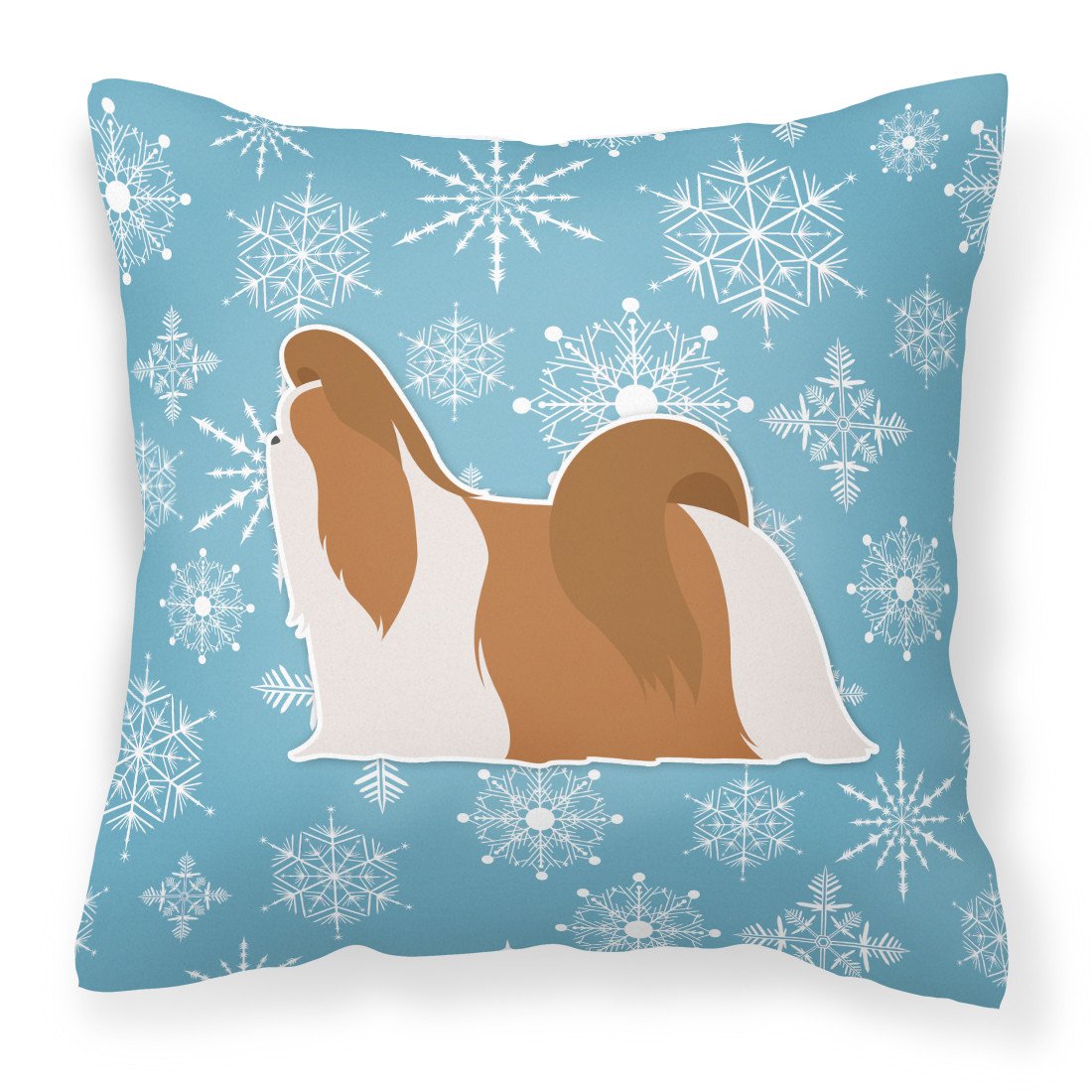 Winter Snowflake Shih Tzu Fabric Decorative Pillow BB3546PW1818 by Caroline's Treasures