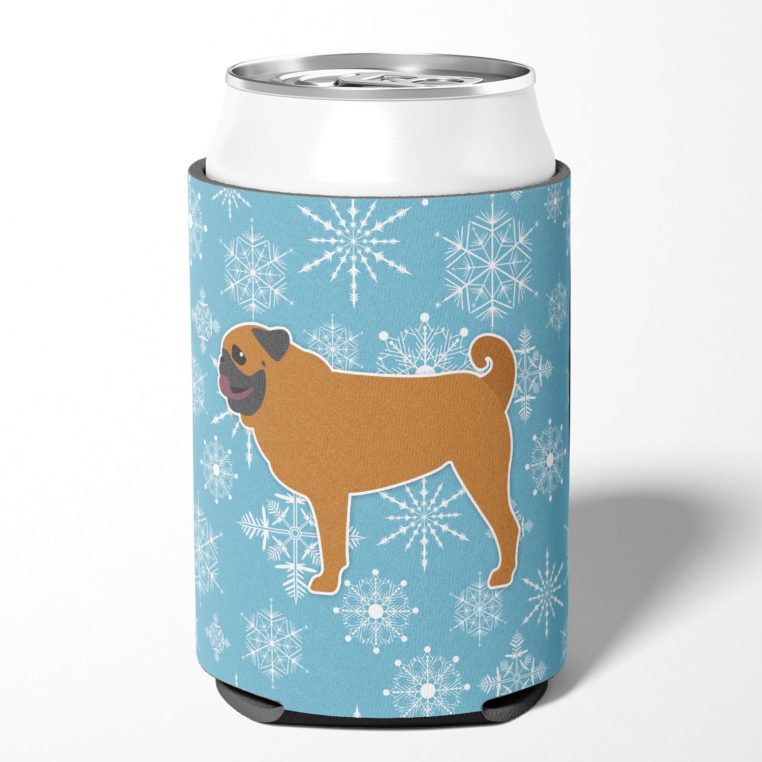 Winter Snowflake Pug Can or Bottle Hugger BB3547CC