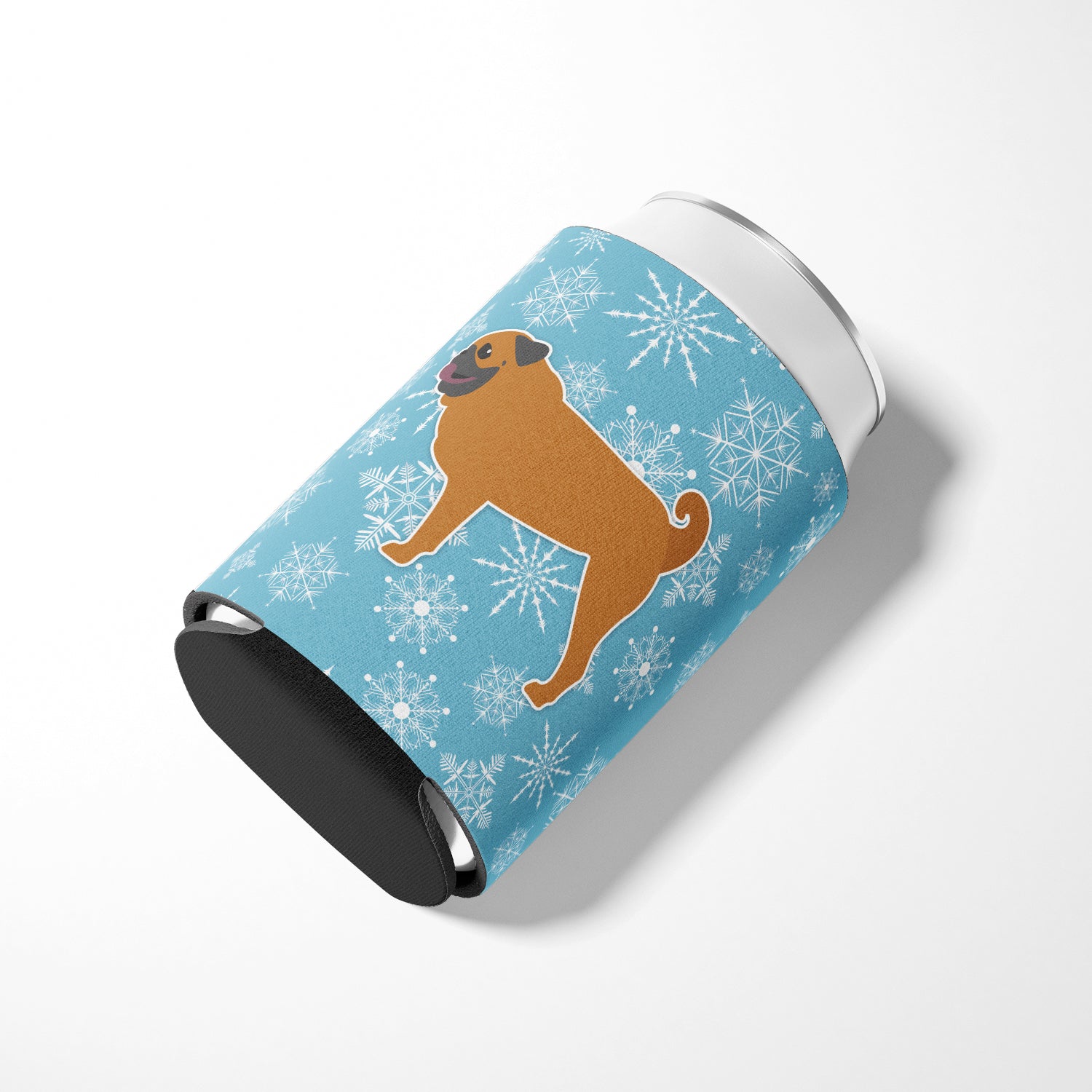 Winter Snowflake Pug Can or Bottle Hugger BB3547CC