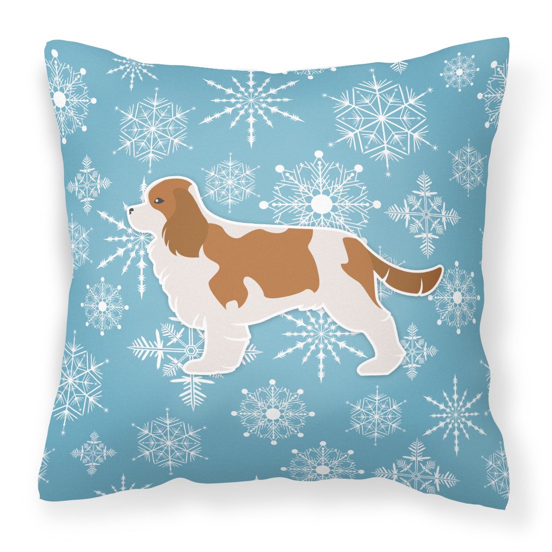Winter Snowflake Cavalier King Charles Spaniel Fabric Decorative Pillow BB3549PW1818 by Caroline's Treasures