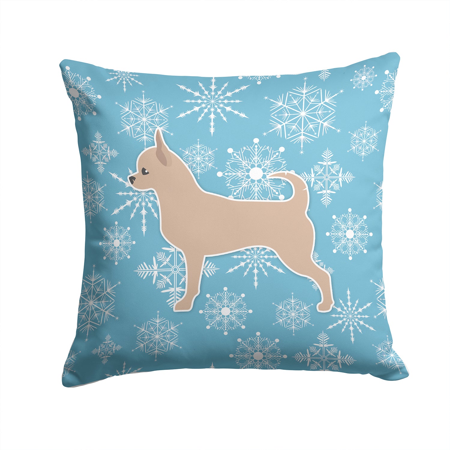 Winter Snowflake Chihuahua Fabric Decorative Pillow BB3550PW1414 - the-store.com