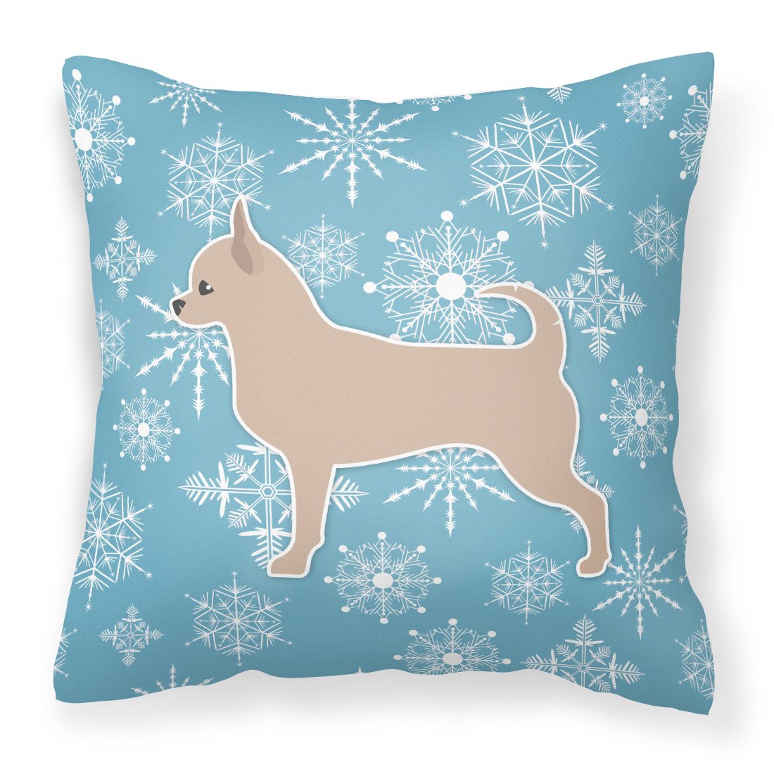 Winter Snowflake Chihuahua Fabric Decorative Pillow BB3550PW1818 by Caroline's Treasures
