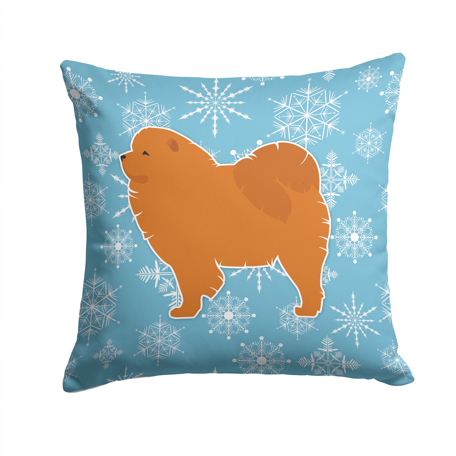 Winter Snowflake Chow Chow Fabric Decorative Pillow BB3551PW1414 - the-store.com