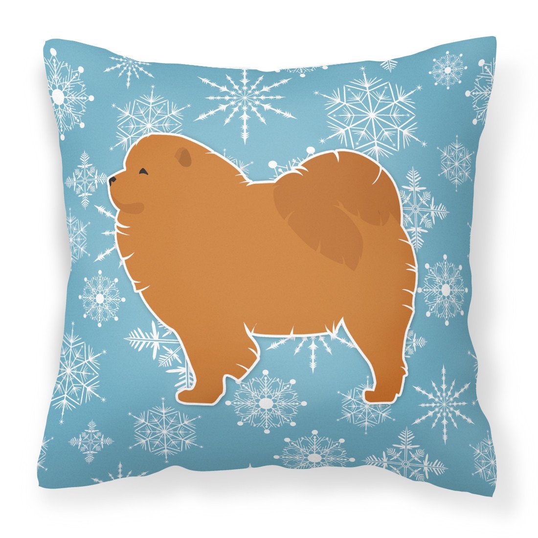 Winter Snowflake Chow Chow Fabric Decorative Pillow BB3551PW1818 by Caroline&#39;s Treasures