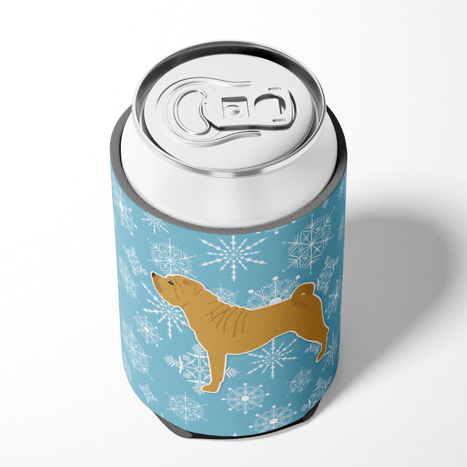 Winter Snowflake Shar Pei Merry Can or Bottle Hugger BB3552CC