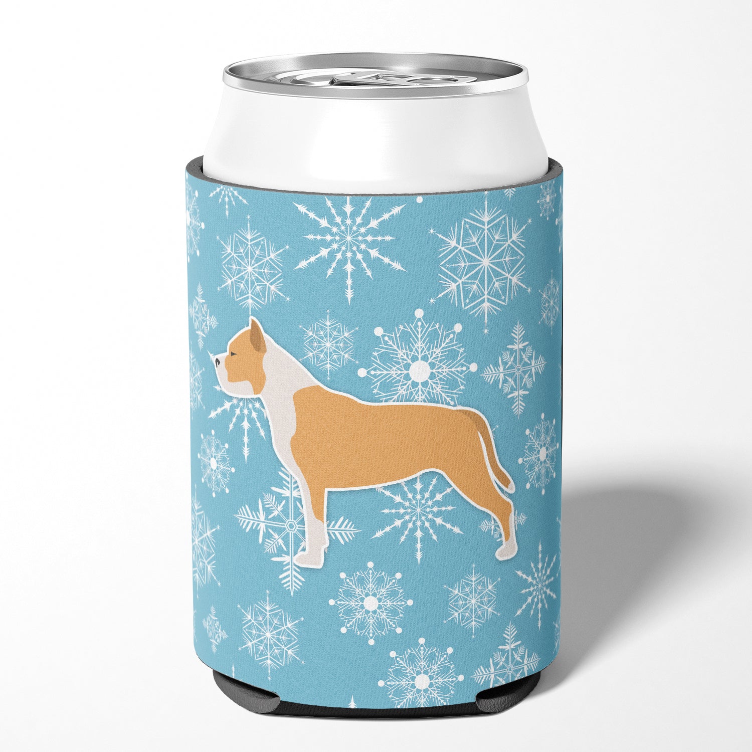 Winter Snowflake Staffordshire Bull Terrier Can or Bottle Hugger BB3554CC  the-store.com.