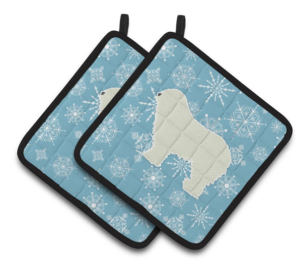 Winter Snowflake Komondor Pair of Pot Holders BB3555PTHD by Caroline's Treasures