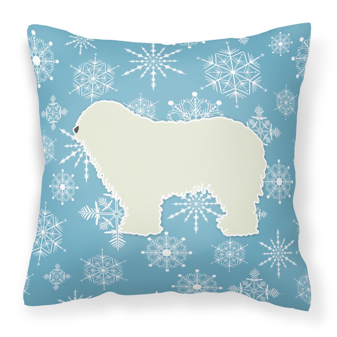 Winter Snowflake Komondor Fabric Decorative Pillow BB3555PW1818 by Caroline&#39;s Treasures