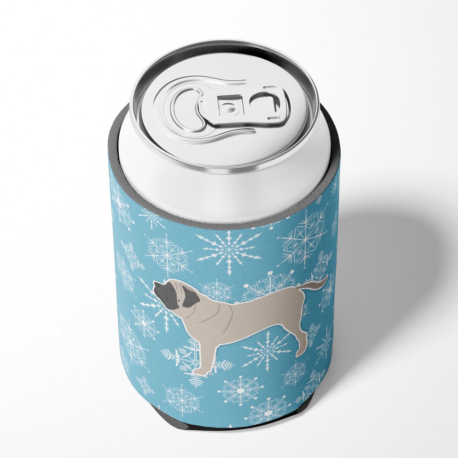 Winter Snowflake English Mastiff Can or Bottle Hugger BB3556CC