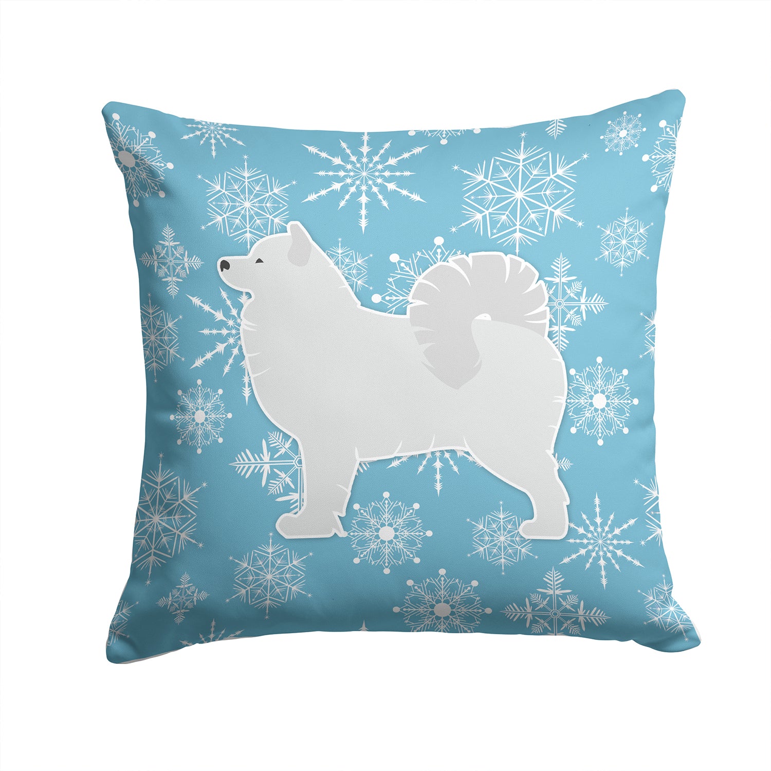 Winter Snowflake Samoyed Fabric Decorative Pillow BB3559PW1414 - the-store.com