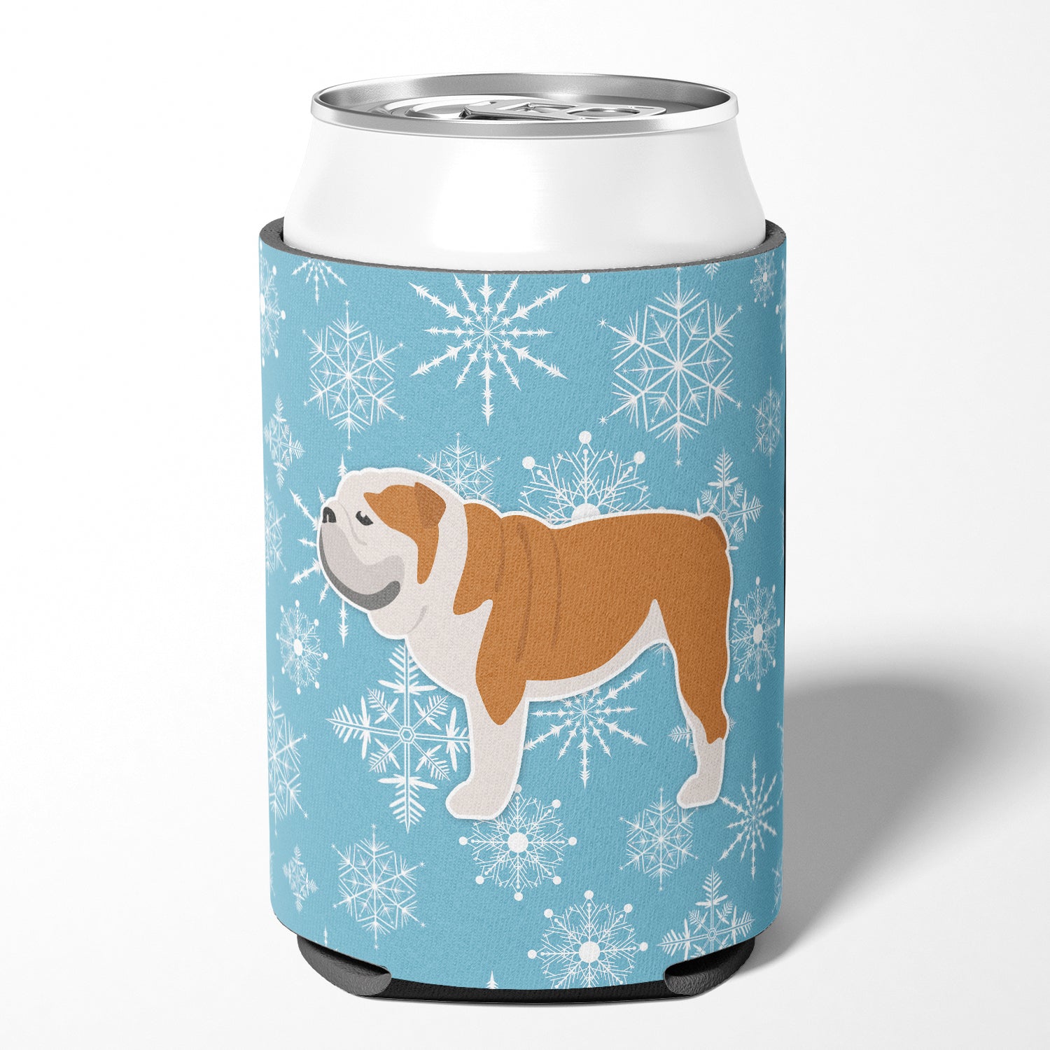 Winter Snowflake English Bulldog Can ou Bottle Hugger BB3562CC