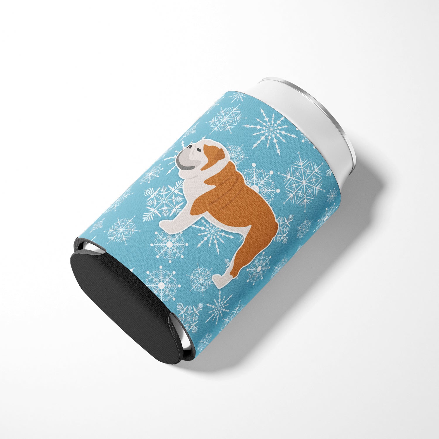 Winter Snowflake English Bulldog Can or Bottle Hugger BB3562CC