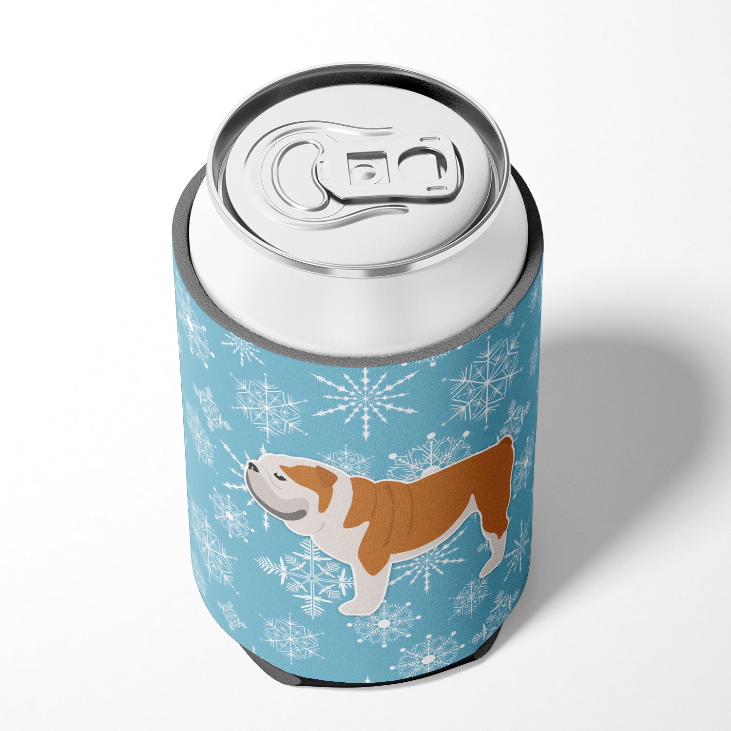 Winter Snowflake English Bulldog Can ou Bottle Hugger BB3562CC
