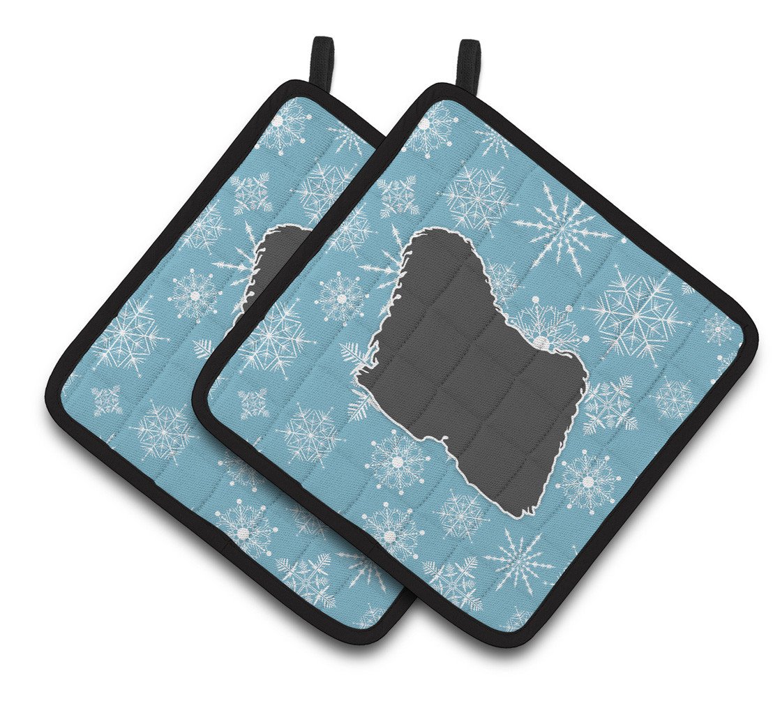 Winter Snowflake Puli Pair of Pot Holders BB3563PTHD by Caroline&#39;s Treasures