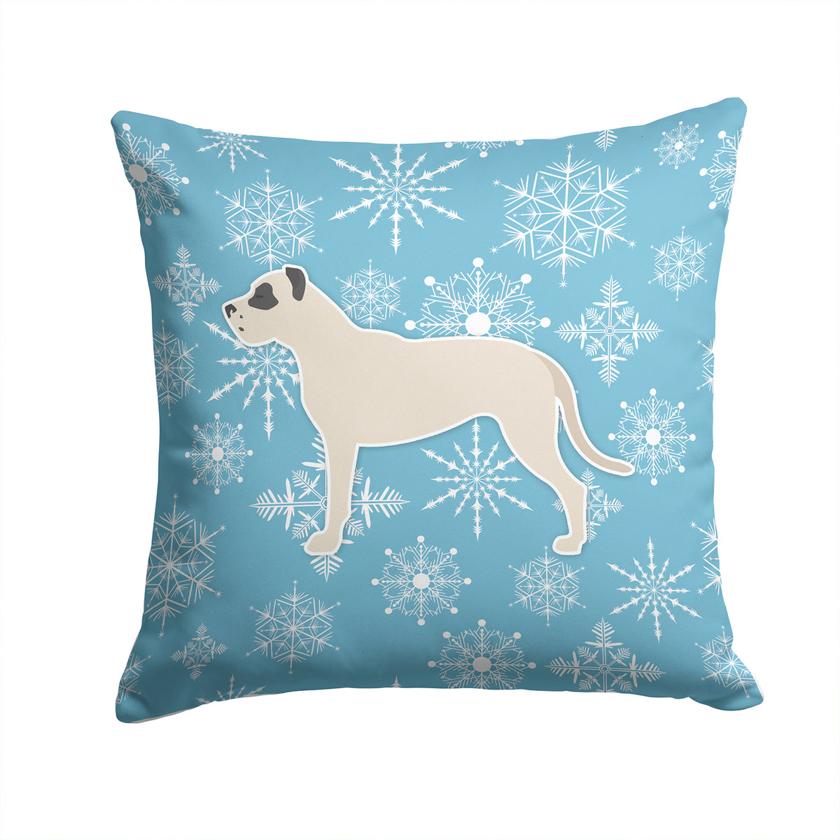 Winter Snowflake Dogo Argentino Fabric Decorative Pillow BB3567PW1414 - the-store.com