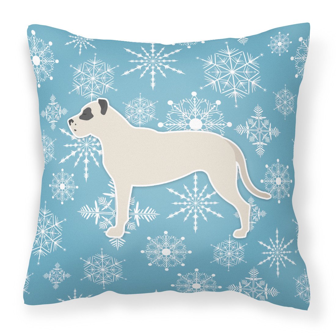 Winter Snowflake Dogo Argentino Fabric Decorative Pillow BB3567PW1818 by Caroline&#39;s Treasures
