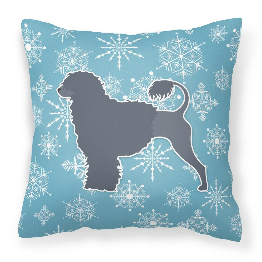Winter Snowflake Portuguese Water Dog Fabric Decorative Pillow BB3568PW1818 by Caroline&#39;s Treasures
