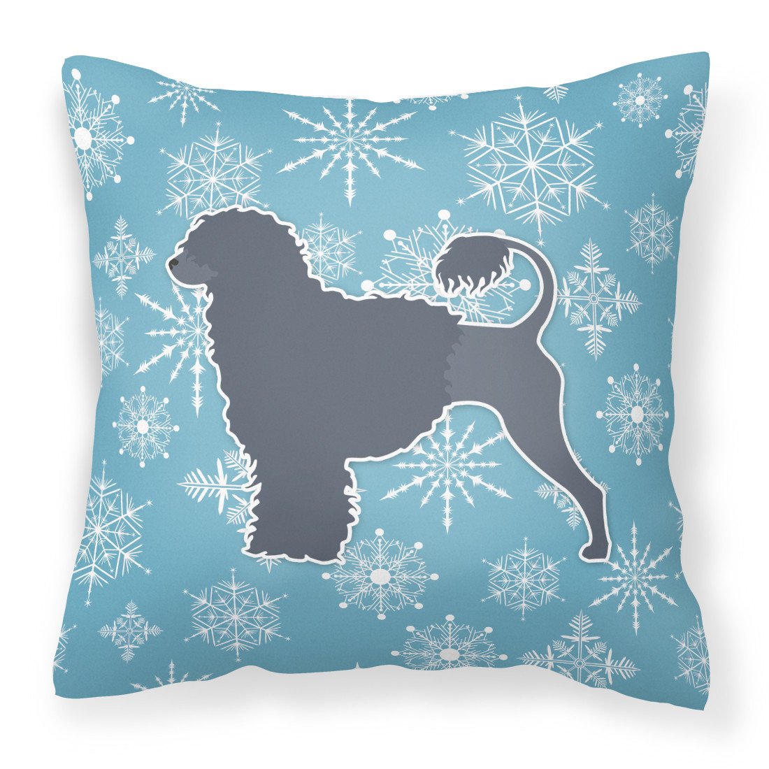 Winter Snowflake Portuguese Water Dog Fabric Decorative Pillow BB3568PW1818 by Caroline's Treasures