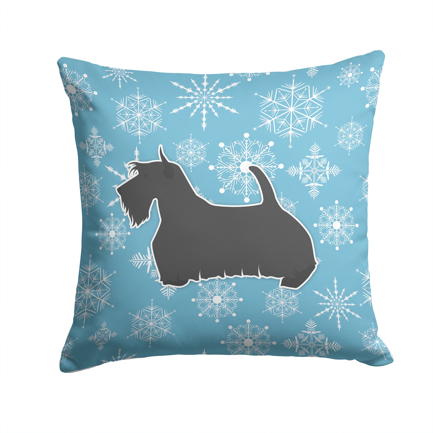 Winter Snowflake Scottish Terrier Fabric Decorative Pillow BB3569PW1414 - the-store.com