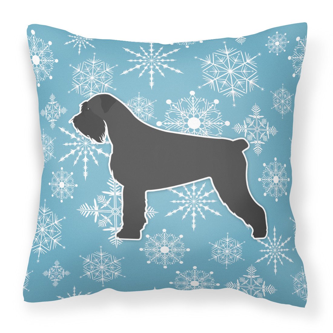 Winter Snowflake Giant Schnauzer Fabric Decorative Pillow BB3573PW1818 by Caroline&#39;s Treasures