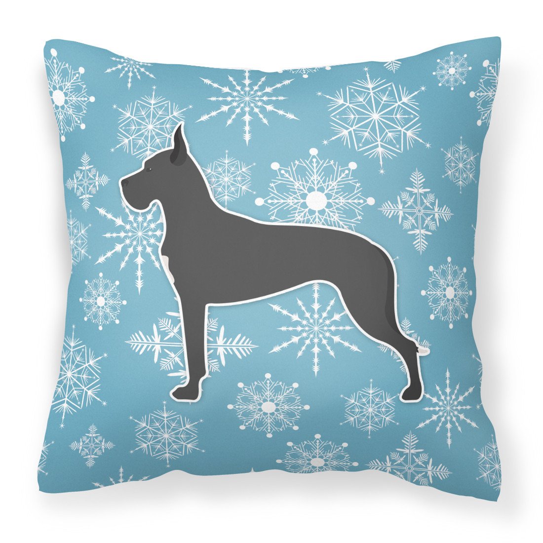 Winter Snowflake Great Dane Fabric Decorative Pillow BB3575PW1818 by Caroline&#39;s Treasures