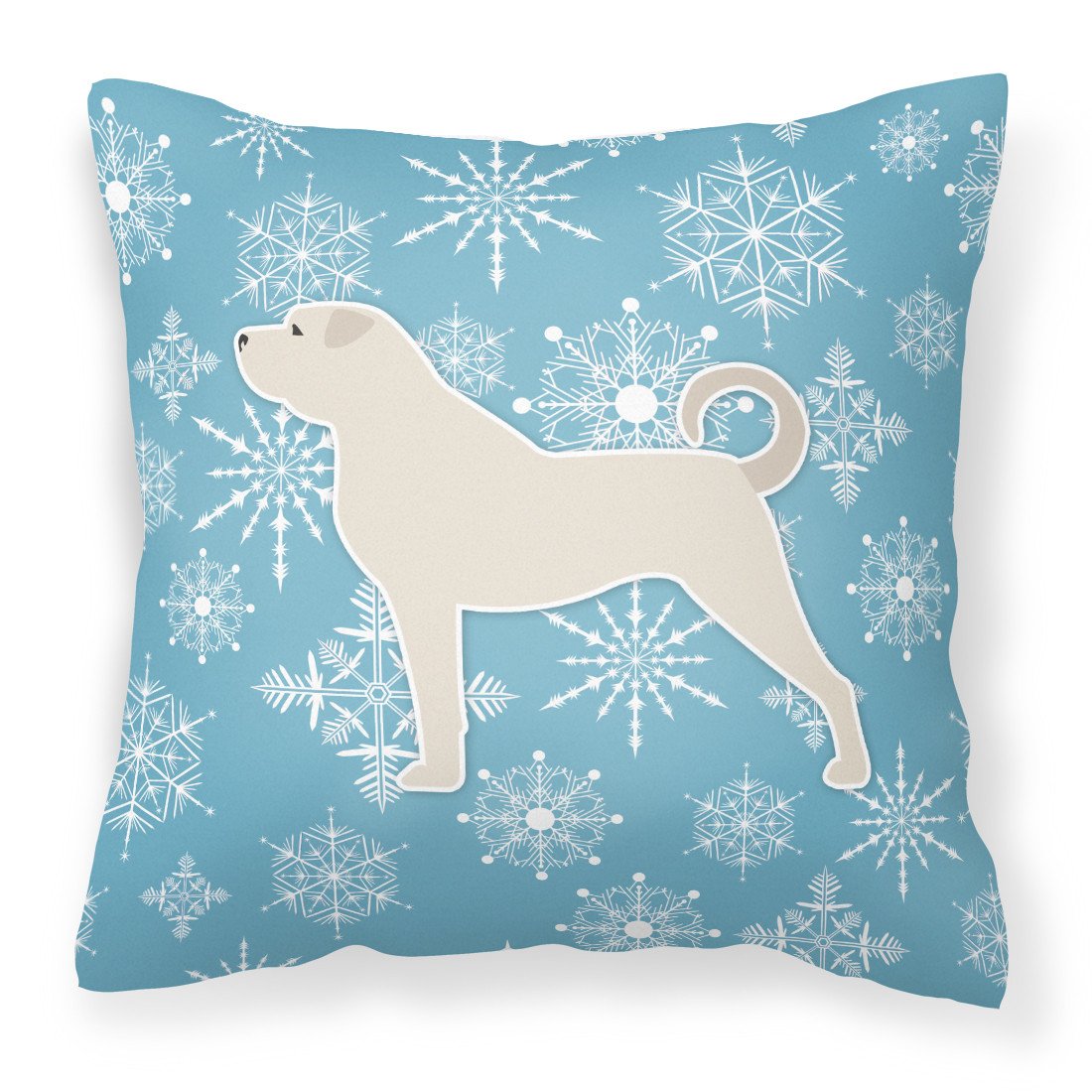 Winter Snowflake Anatolian Shepherd Fabric Decorative Pillow BB3577PW1818 by Caroline&#39;s Treasures