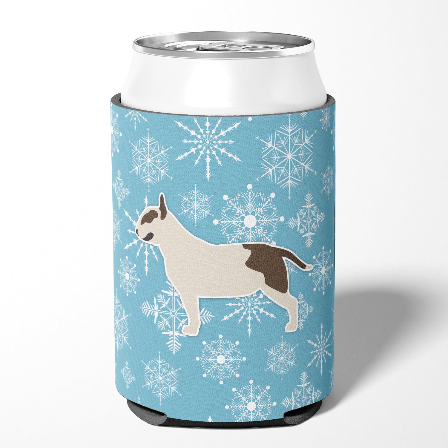 Winter Snowflake Bull Terrier Can or Bottle Hugger BB3578CC