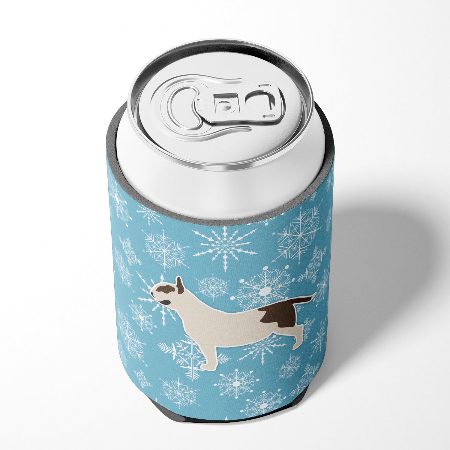 Winter Snowflake Bull Terrier Can or Bottle Hugger BB3578CC
