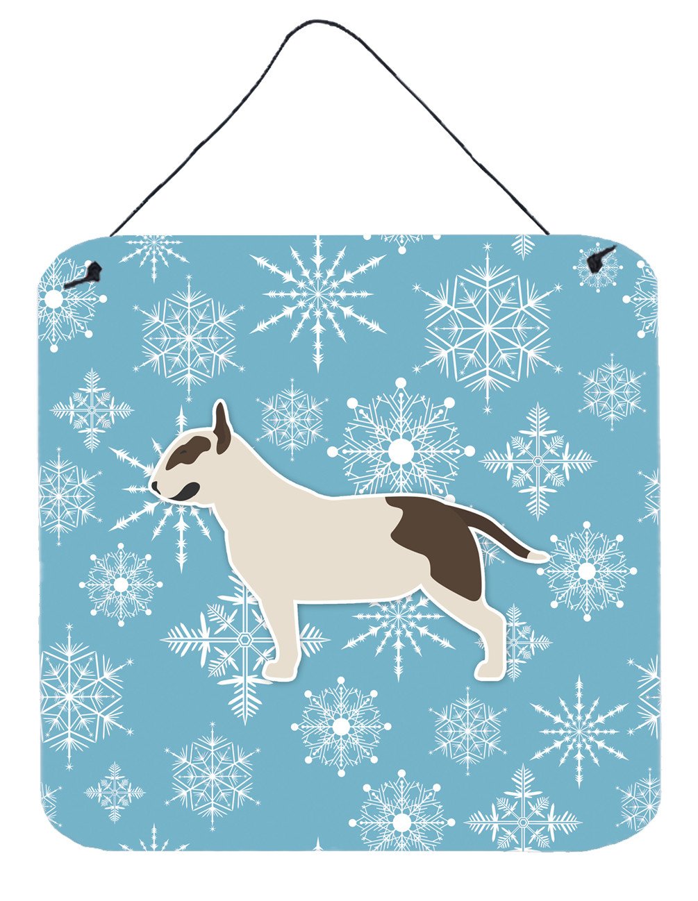 Winter Snowflake Bull Terrier Wall or Door Hanging Prints BB3578DS66 by Caroline&#39;s Treasures