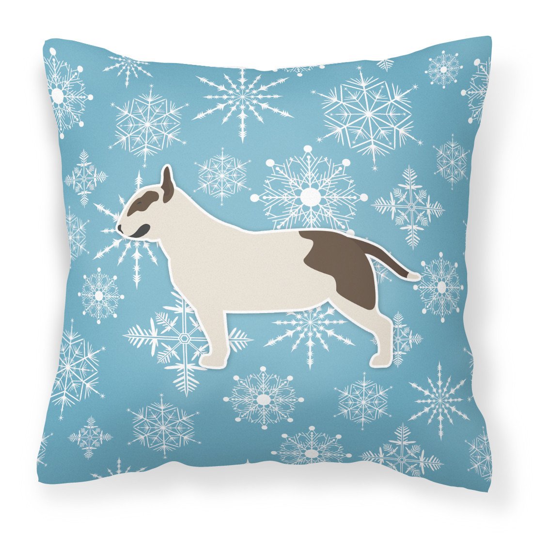 Winter Snowflake Bull Terrier Fabric Decorative Pillow BB3578PW1818 by Caroline's Treasures