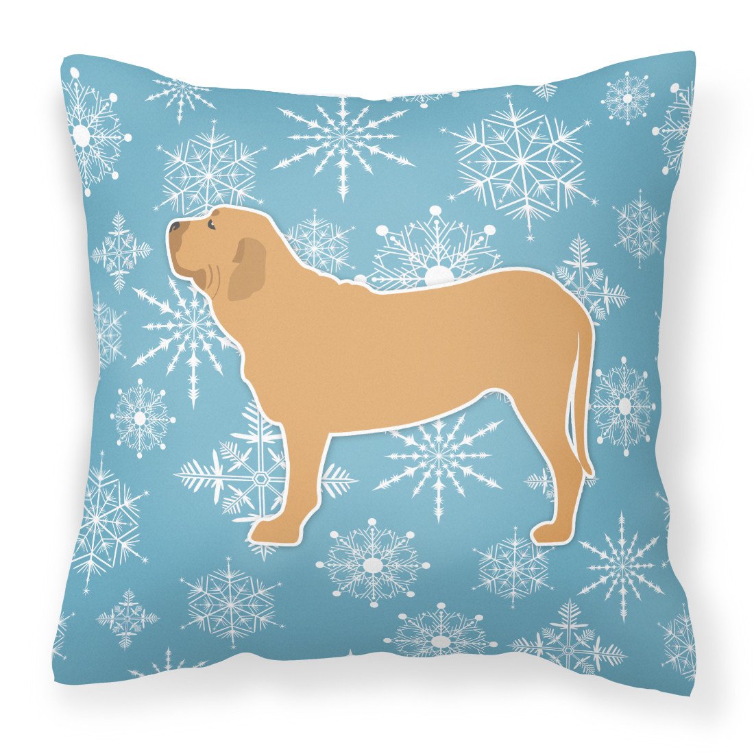 Winter Snowflake Fila Brasileiro Fabric Decorative Pillow BB3579PW1818 by Caroline's Treasures