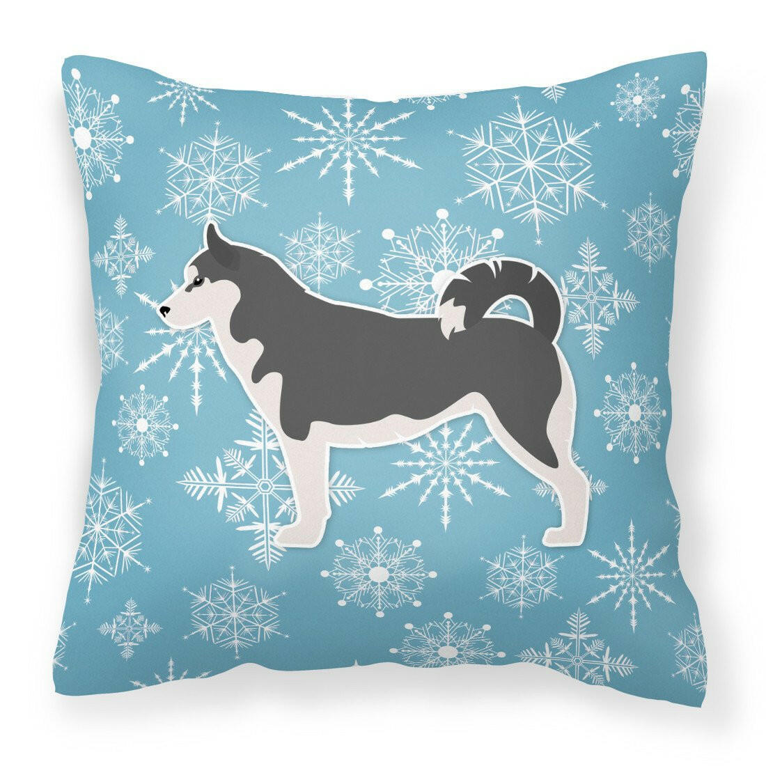Winter Snowflake Siberian Husky Fabric Decorative Pillow BB3580PW1818 by Caroline&#39;s Treasures