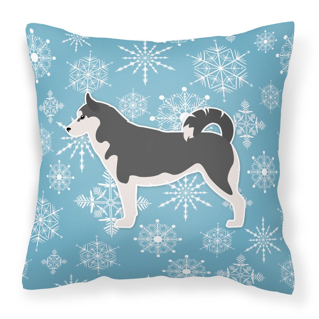 Winter Snowflake Siberian Husky Fabric Decorative Pillow BB3580PW1818 by Caroline's Treasures