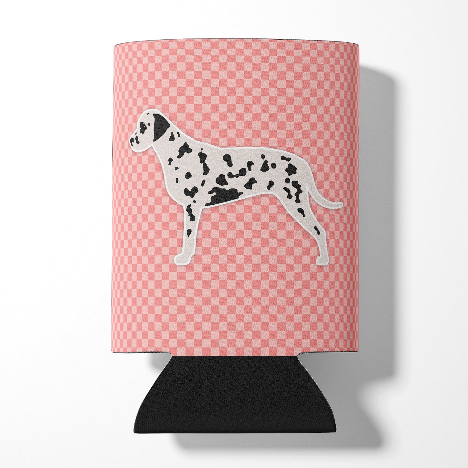 Dalmatian Checkerboard Pink Can or Bottle Hugger BB3583CC  the-store.com.