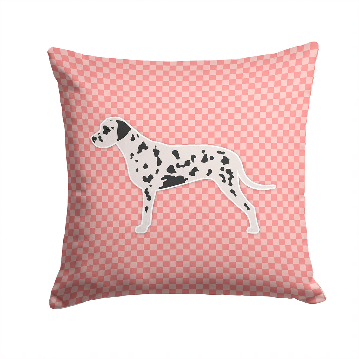 Dalmatian Checkerboard Pink Fabric Decorative Pillow BB3583PW1414 - the-store.com