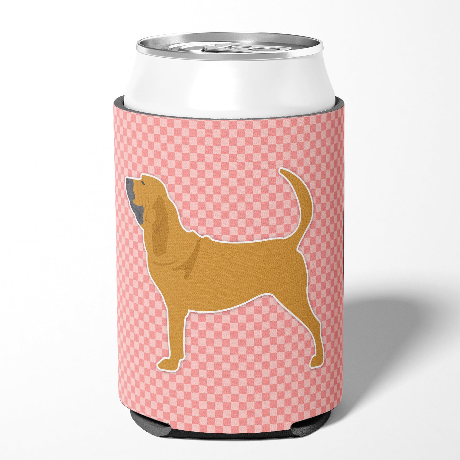Bloodhound Checkerboard Pink Can or Bottle Hugger BB3584CC  the-store.com.