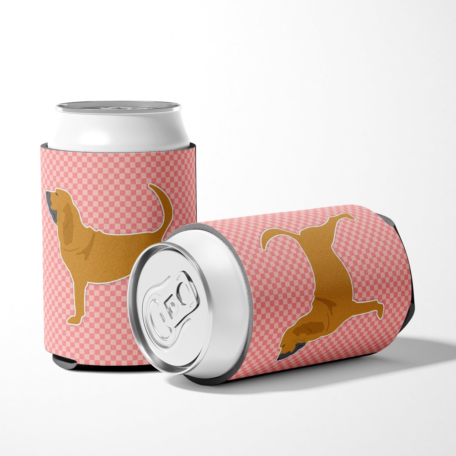 Bloodhound Checkerboard Pink Can or Bottle Hugger BB3584CC  the-store.com.