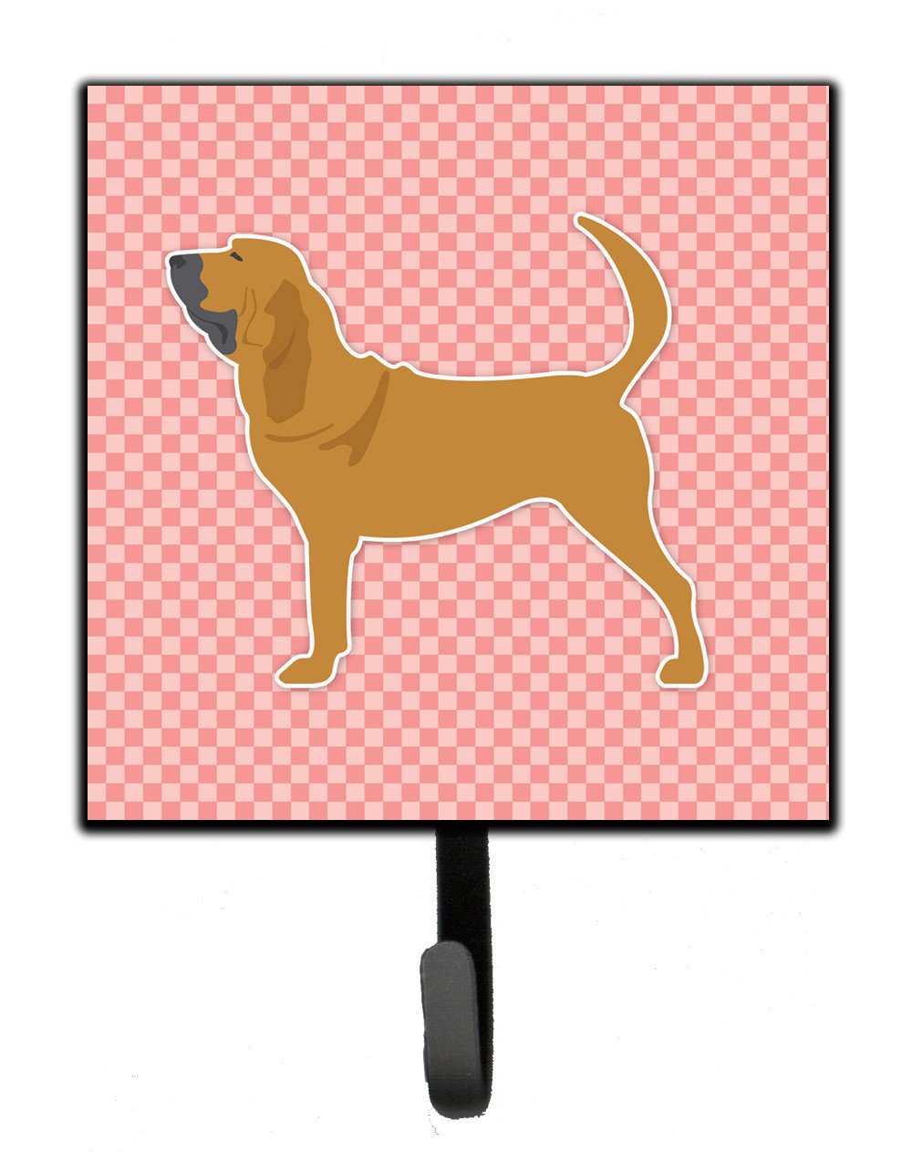 Bloodhound Checkerboard Pink Leash or Key Holder BB3584SH4 by Caroline&#39;s Treasures