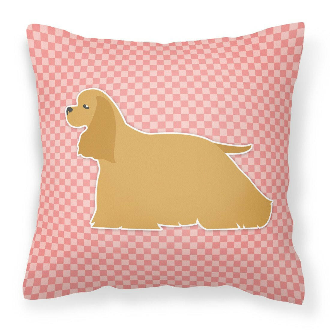 Cocker Spaniel Checkerboard Pink Fabric Decorative Pillow BB3586PW1818 by Caroline&#39;s Treasures