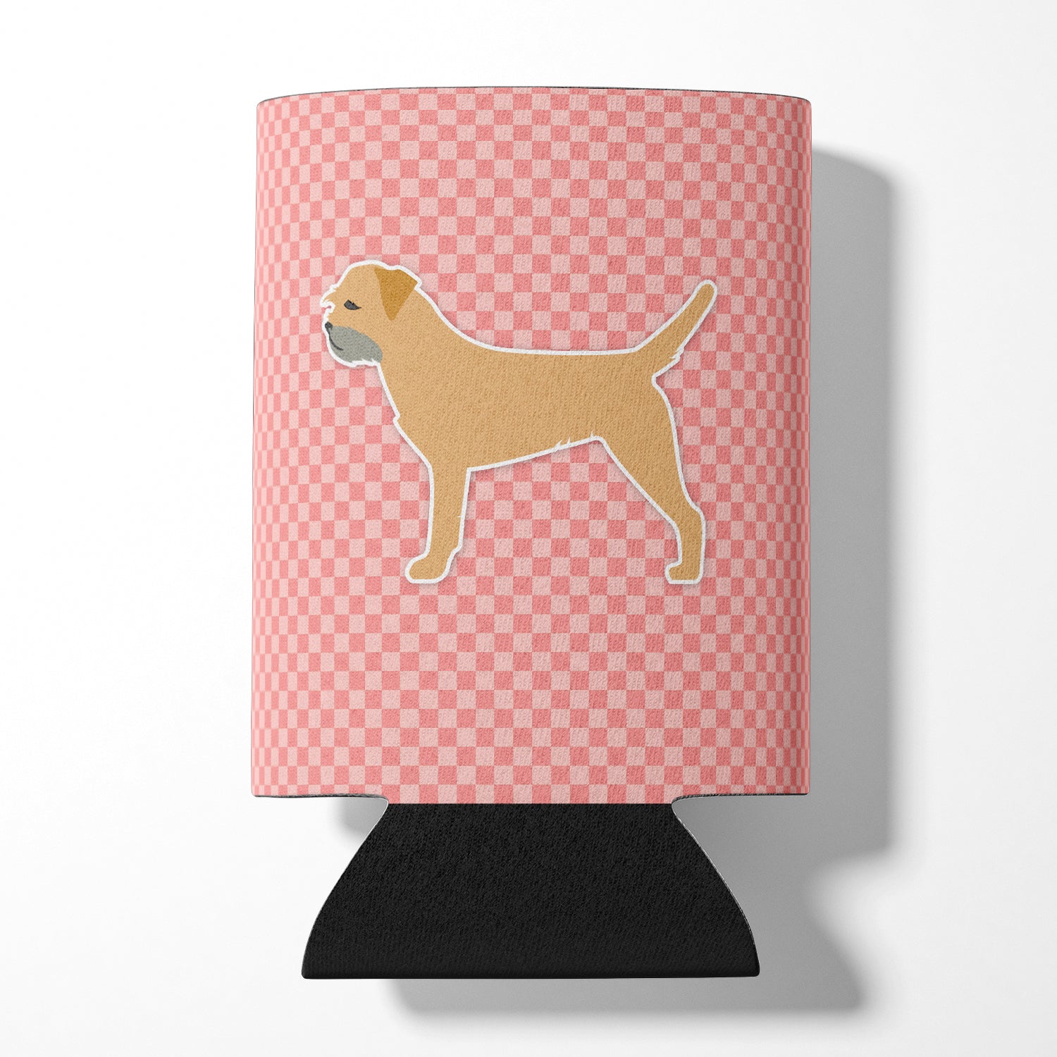 Border Terrier Checkerboard Pink Can or Bottle Hugger BB3589CC  the-store.com.