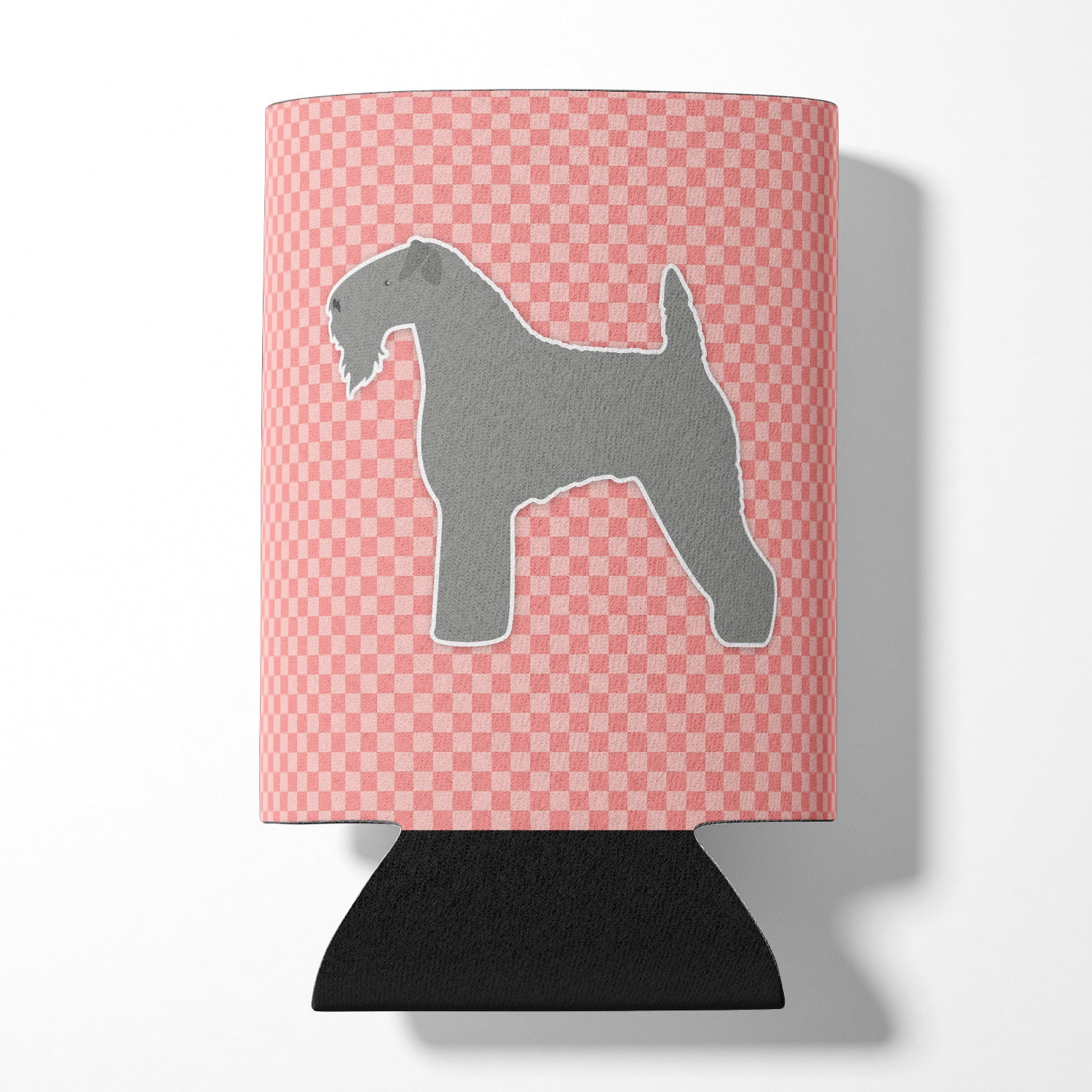 Kerry Blue Terrier Checkerboard Rose Porte-canette ou porte-bouteille BB3592CC