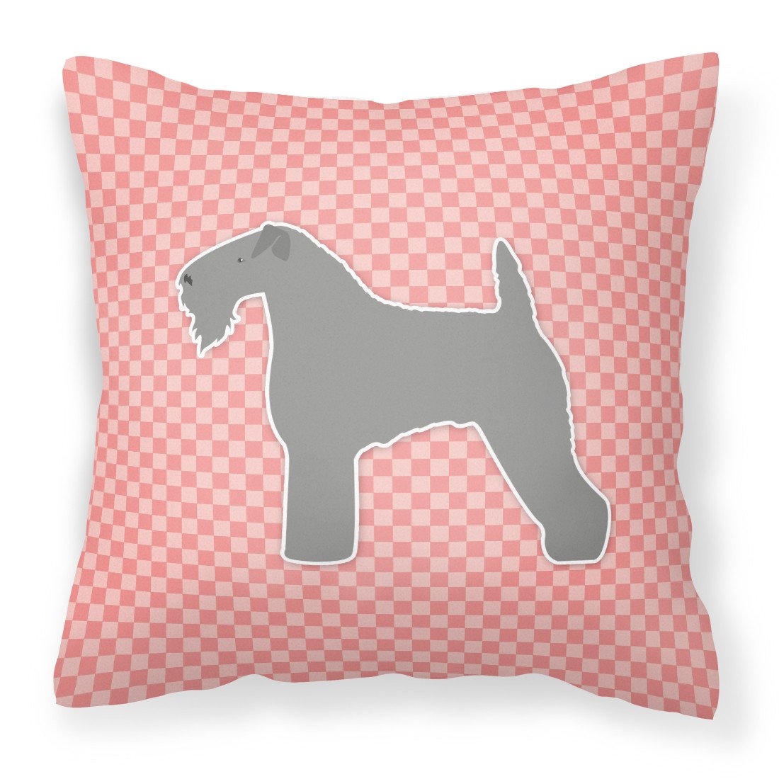 Kerry Blue Terrier Checkerboard Pink Fabric Decorative Pillow BB3592PW1818 by Caroline&#39;s Treasures