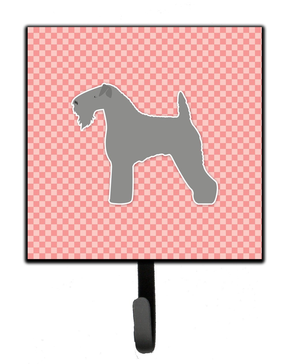 Kerry Blue Terrier Checkerboard Pink Leash or Key Holder BB3592SH4 by Caroline&#39;s Treasures