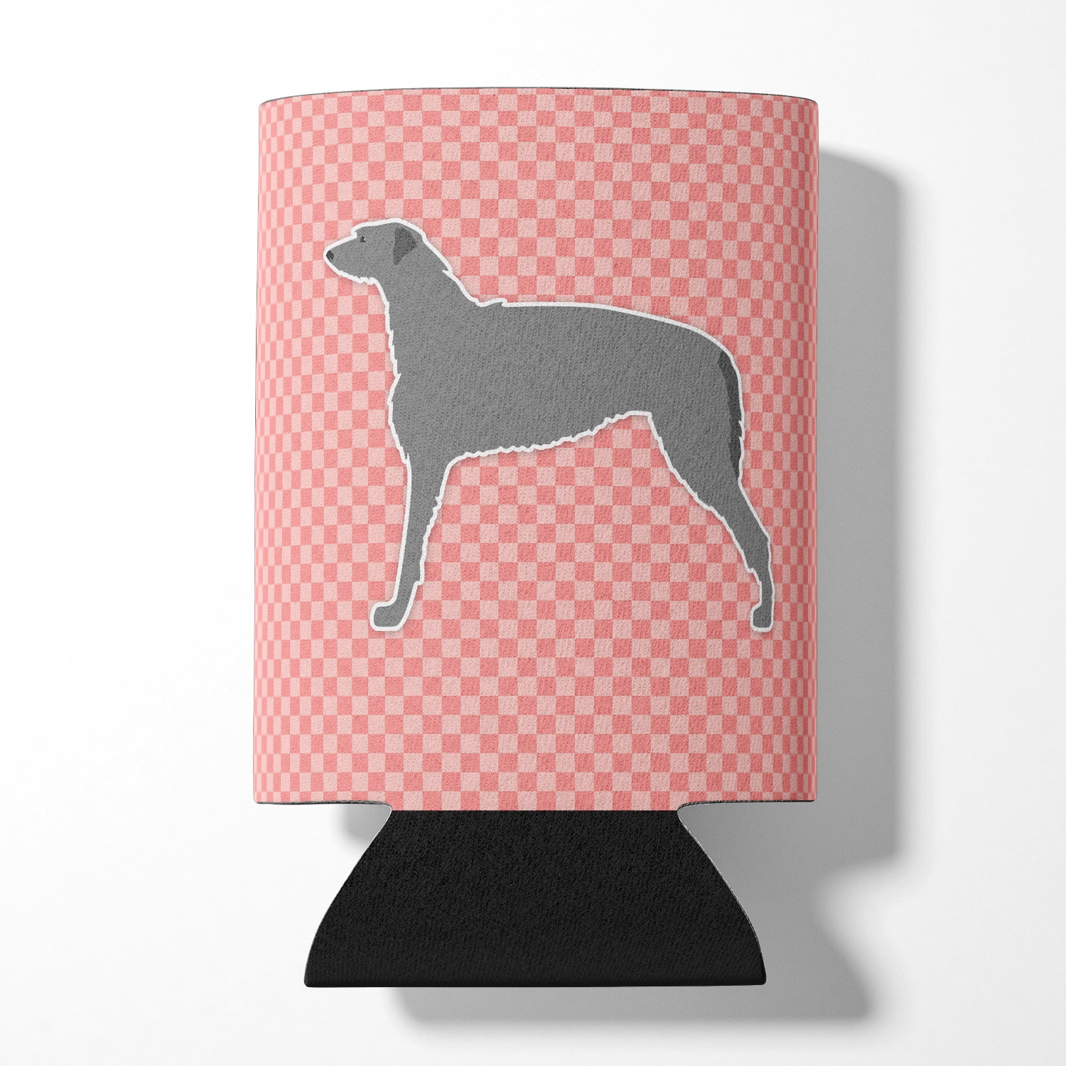 Scottish Deerhound Checkerboard Pink Canette ou porte-bouteille BB3596CC