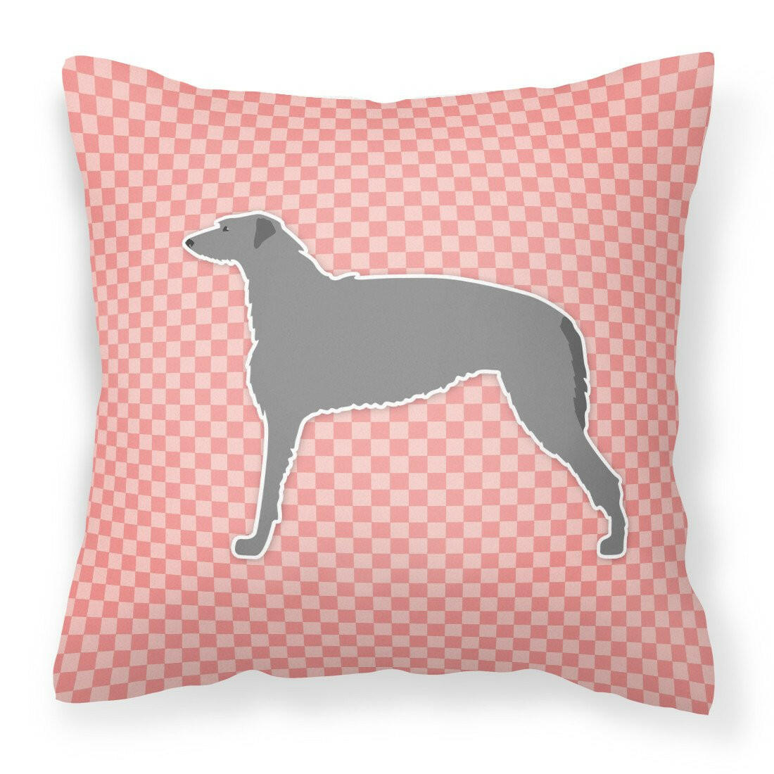 Scottish Deerhound Checkerboard Pink Fabric Decorative Pillow BB3596PW1818 by Caroline&#39;s Treasures