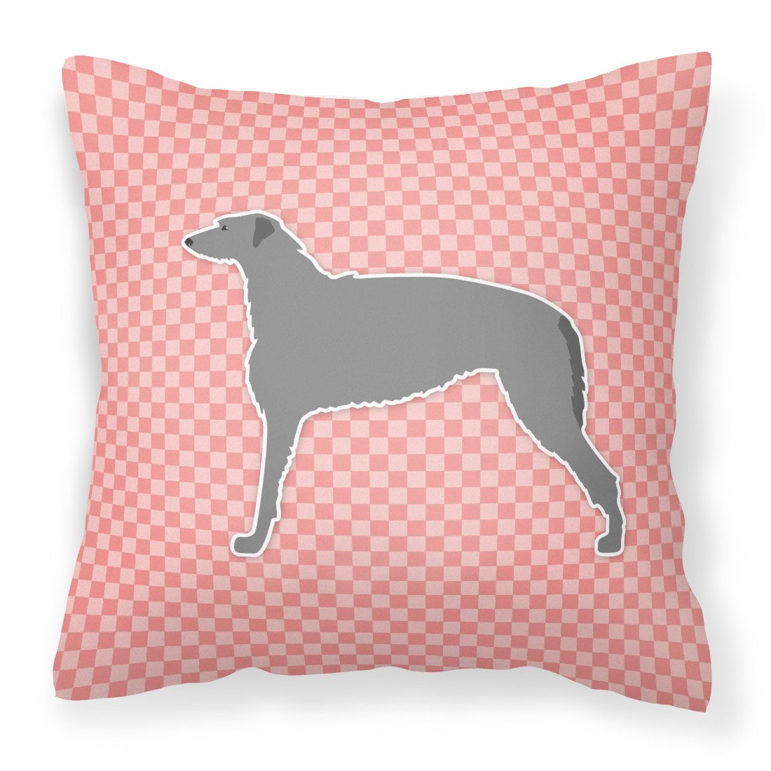 Scottish Deerhound Checkerboard Pink Fabric Decorative Pillow BB3596PW1818 by Caroline's Treasures