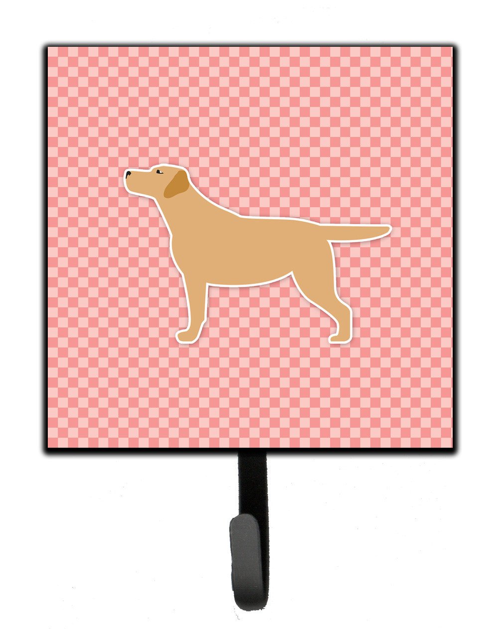 Yellow Labrador Retriever Checkerboard Pink Leash or Key Holder BB3597SH4 by Caroline&#39;s Treasures