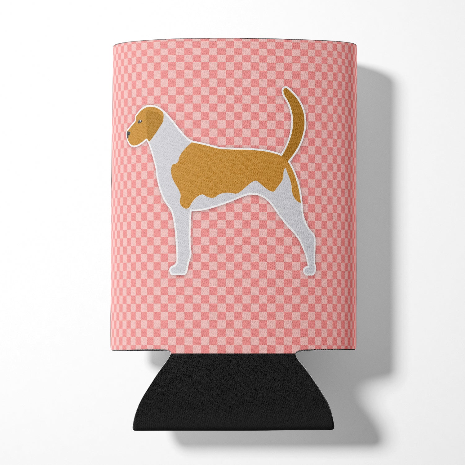 American Foxhound Checkerboard Pink Can or Bottle Hugger BB3598CC
